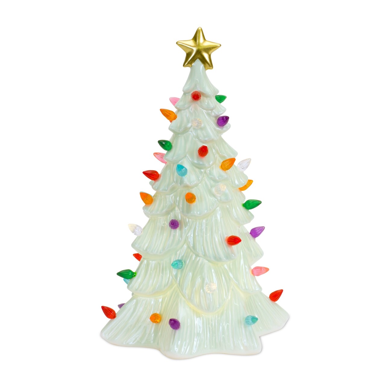 Melrose 12.5" LED Lighted White Christmas Tree Tabletop Decoration